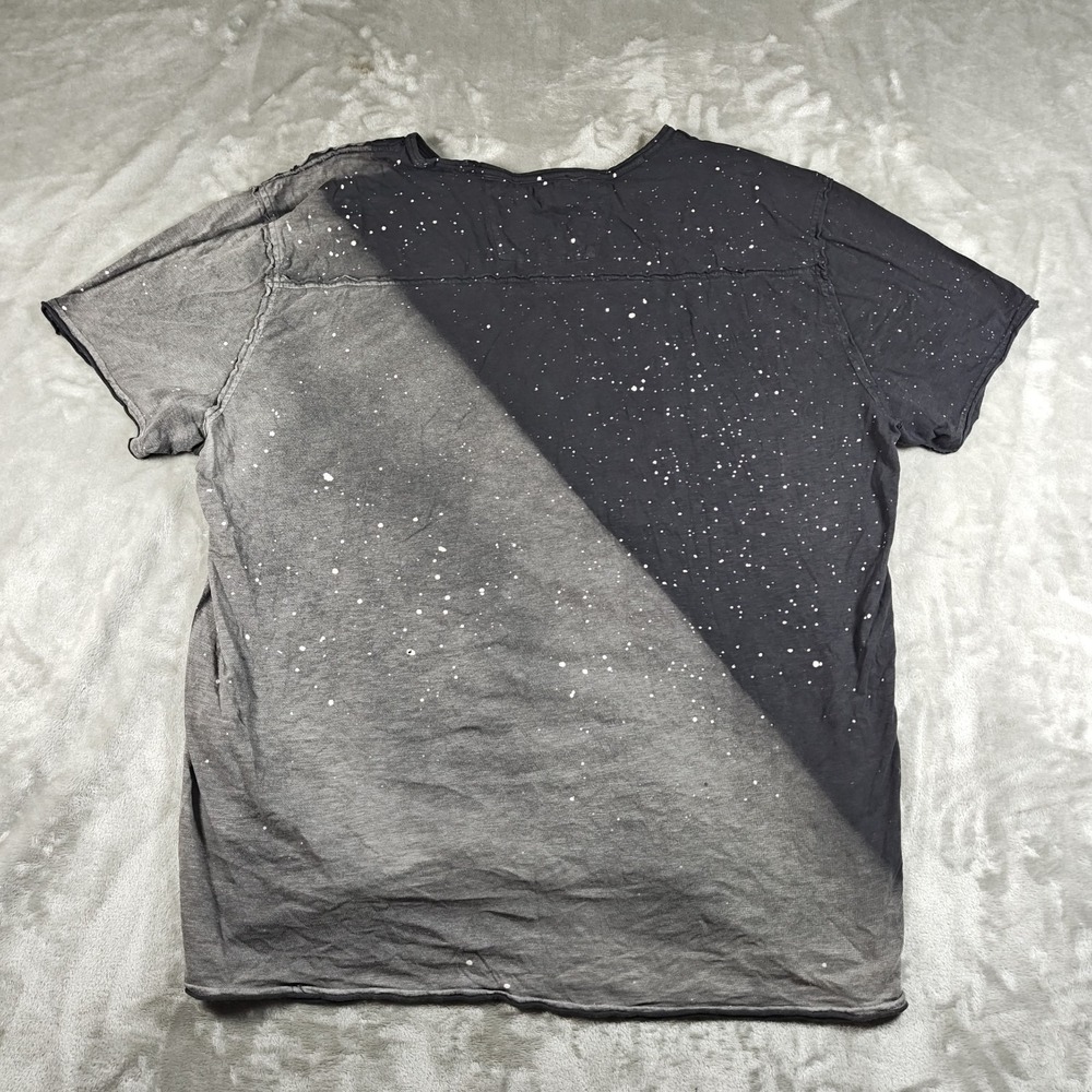 John Varvatos Shirt Mens Medium Black Paint Splatter Distressed Punk Tee Grunge - Picture 7 of 8